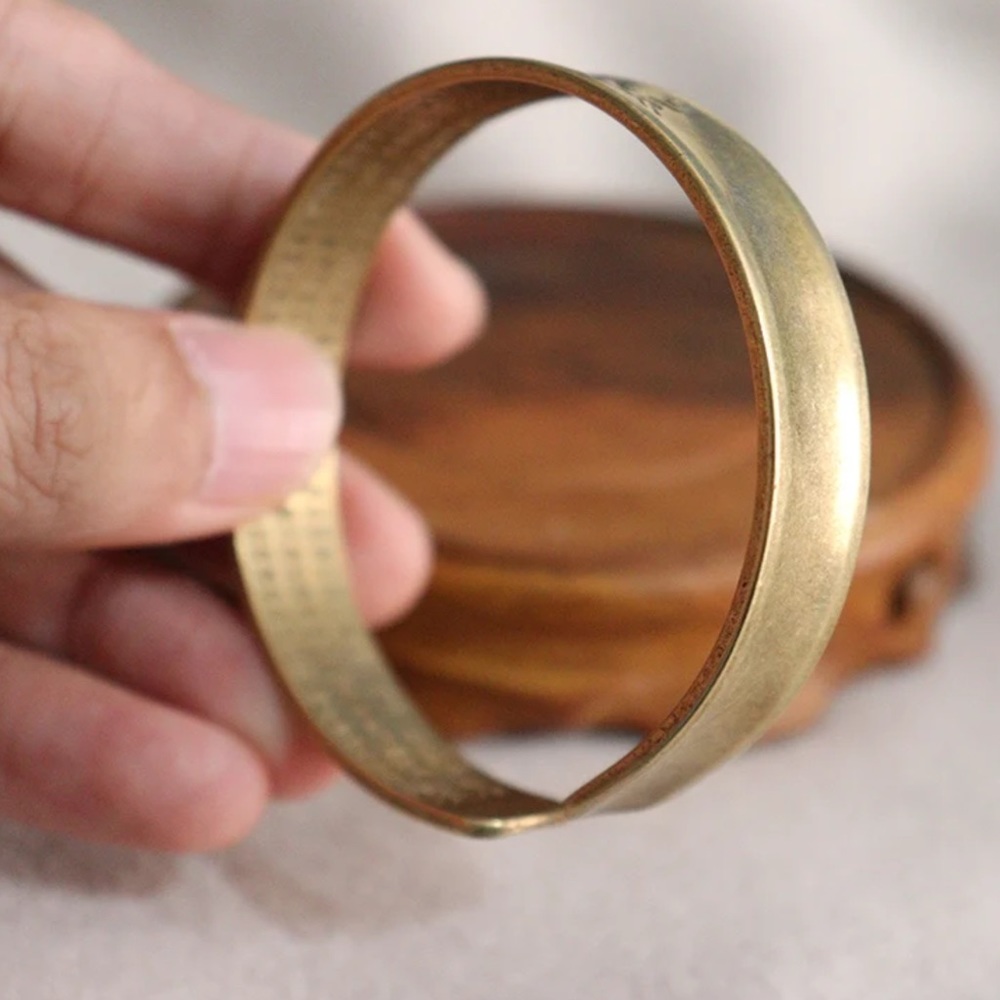 Brass Sanskrit blessings bracelet - Picture 3 of 7